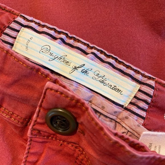 DAUGHTERS OF THE LIBERATION STRETCH STRAIGHT LEG PANTS RUST WOMENS SIZE 6 - Picture 6 of 6